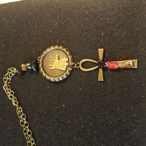 Ancient Egyptian Anubis bronze necklace